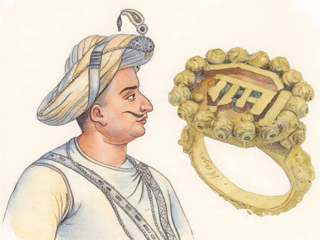 #टीपू_की_अंगूठी!!

ओवैसी ने मंच से दावा किया के साहब टीपू सुल्तान की अंगूठी जिसकी इंग्लैंड में नीलामी हुईं उस पर "राम" अंकित था...

तो क्या वाकई टीपू सुल्तान "राम" नाम लिखित अंगूठी पहनता था?

अर्थ सत्य झूंठ से ज्यादा घातक हथियार है 

2014 में इंग्लैंड में ये 27 ग्राम के लगभग वजन