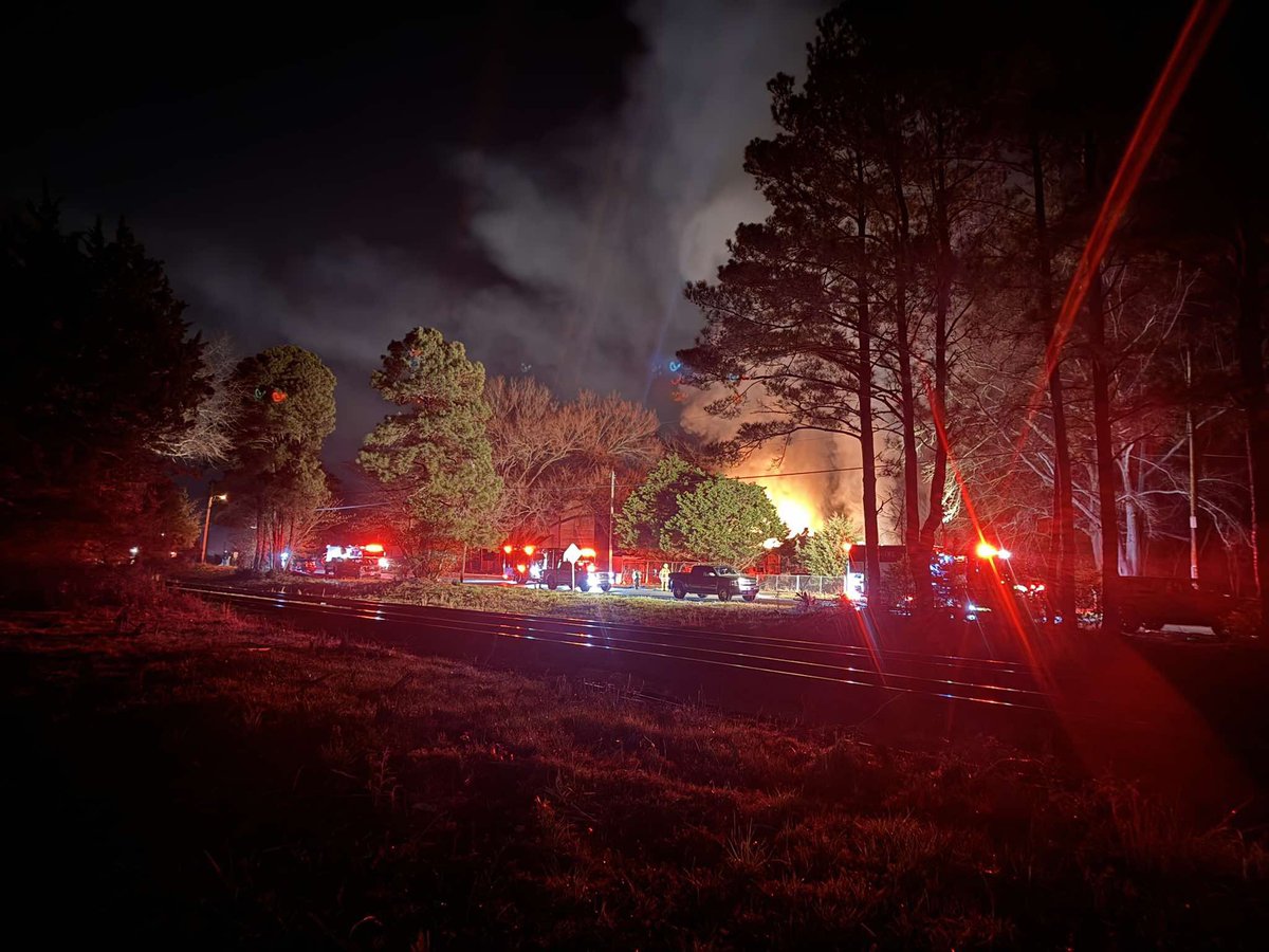 House fire earlier this morning on Railroad Avenue in the McColl community of Marlboro County.