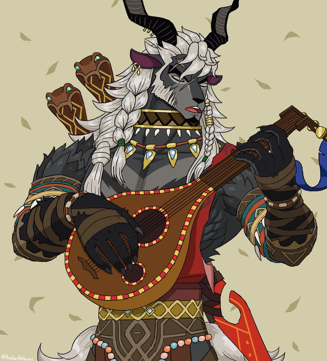 Antandra: "And his singing, there's a quiet warmth to it that you'd never expect". <a href="/AFK_Journey/">AFK Journey: Homestead</a> any chance we can hearing Nazrik singing? #Nazrik #afkjourneyfanart #AFKJourney #AFKJourneyHomestead #AFKアリーナ