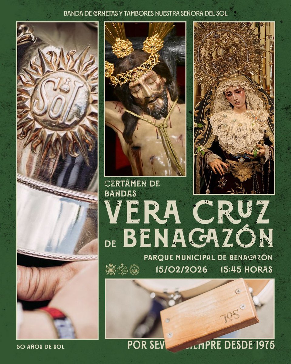 𝐂𝐎𝐍𝐂𝐈𝐄𝐑𝐓𝐎 || <a href="/VeraCruzBen/">Vera+Cruz Benacazón (Oficial)</a> 

🔵En el día de hoy, participaremos en el III Certámen de bandas organizado por la Hermandad de la Vera Cruz de Benacazón a partir de las 15:45 horas.

💙 ¡Te esperamos!

#50AñosdeSoL #SonesdeSoL