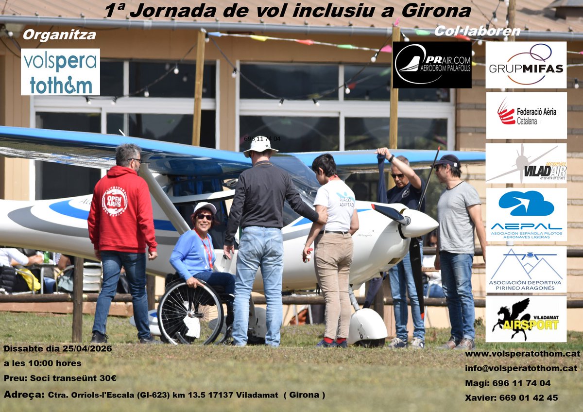 PerVols's tweet photo. 1ª Jornada de vol inclusiu a Girona ( Aeròdrom Viladamat ).  https://t.co/34LRKFXYms https://t.co/M1g43Hj2eq