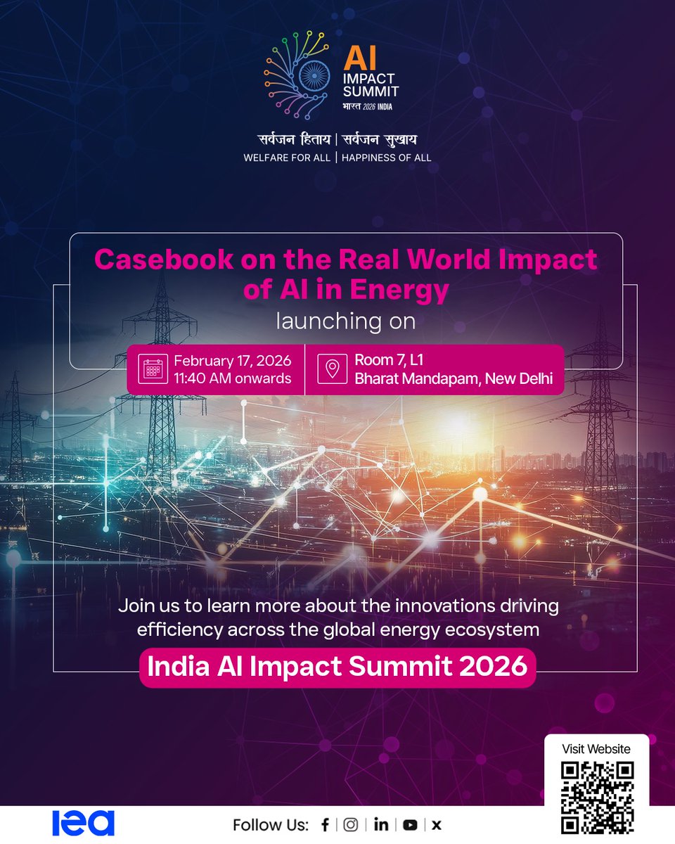 At the India AI Impact Summit 2026 - 11:40AM, February 17 at Room 7, L1 of Bharat Mandapam, experience the launch of the Casebook on the Real-World Impact of AI in Energy, capturing how AI is being applied across the energy sector. Featuring real-world examples, it brings