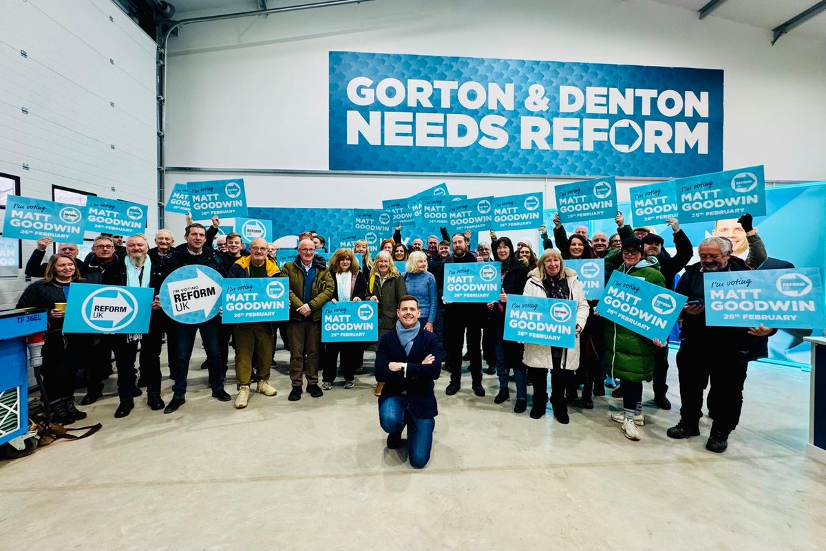 Let’s go Sunday!

12 days to win the sixth safest Labour seat in the country 

12 days to win an area controlled by Labour for 100 years  

12 days to put the hardworking majority first 

12 days to make history 

Vote Reform, Get Starmer Out, Put #Gorton &amp; #Denton first