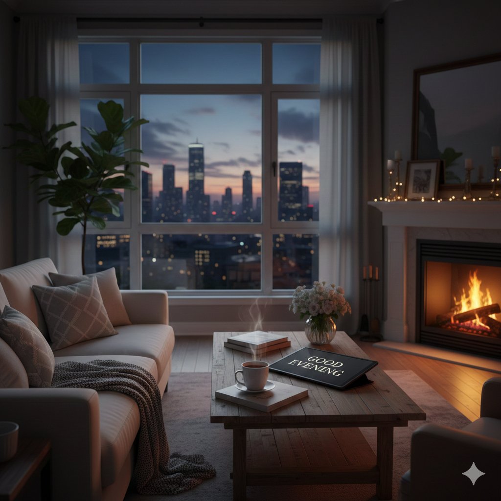 When the evening shadows begin to spread, they signal the coming of night, and the coming of night ends the evening and makes day and night disappear in its embrace.