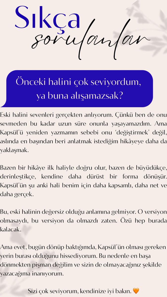 Birtakım sorular alıyordum, şöyle bir hepten yanıtlayayım isterim. 🧡 #KapsülKitap