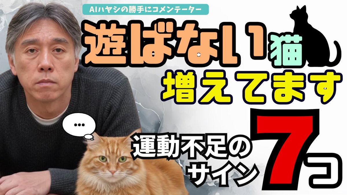 noah_vc2022's tweet photo. 【うちの子大丈夫？】“遊ばない猫”が増えています…室内猫の健康を静かに奪う運動不足のサイン7つ

猫ちゃんの運動不足は、様々な原因があると思います。

リプから動画みれます！ https://t.co/M8jBaEtnAp