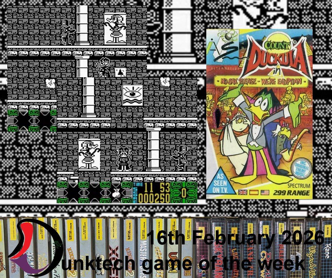 dunktech's tweet image. Count Duckula in No Sax Please - We're Egyptian on the Sinclair ZX Spectrum is this weeks Dunktech Game of the Week.  I loved Duckula.

youtu.be/PIi8BmtffNk

#ZXSpectrum #walkthrough #sinclairzxspectrum #countduckula #80s #80sgaming #thespectrum #sinclair #retrogaming #1980s