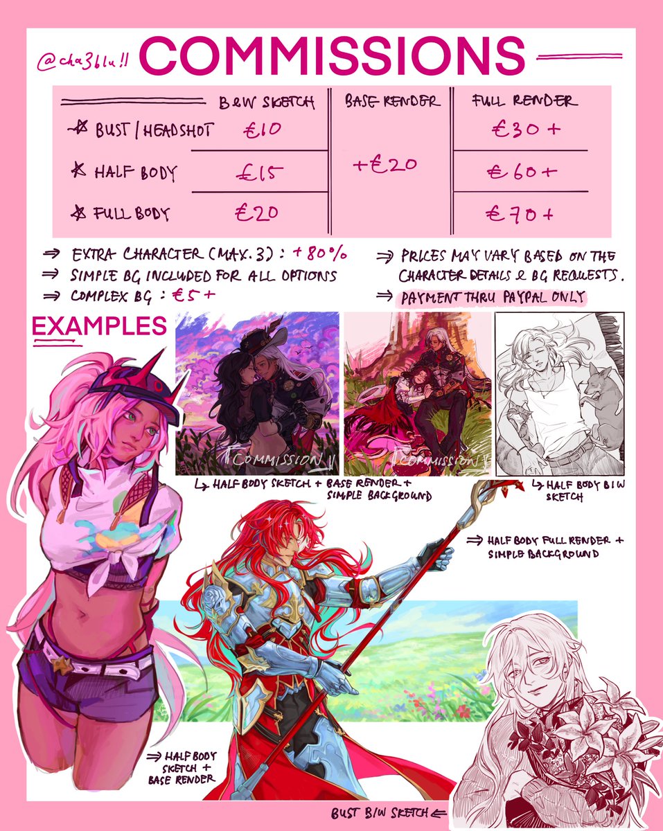 hiii comms r open again :3 

dm me if interested or have questions!!