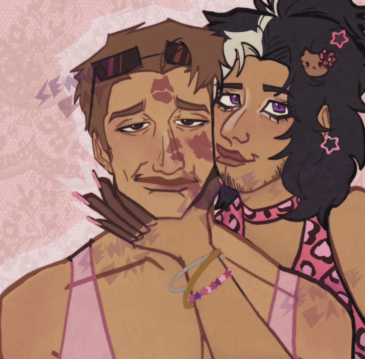 HAPPY VALENTINES DAY TO EVERYONE 
Never drew Bat with a lot of makeup don’t know what I think about it