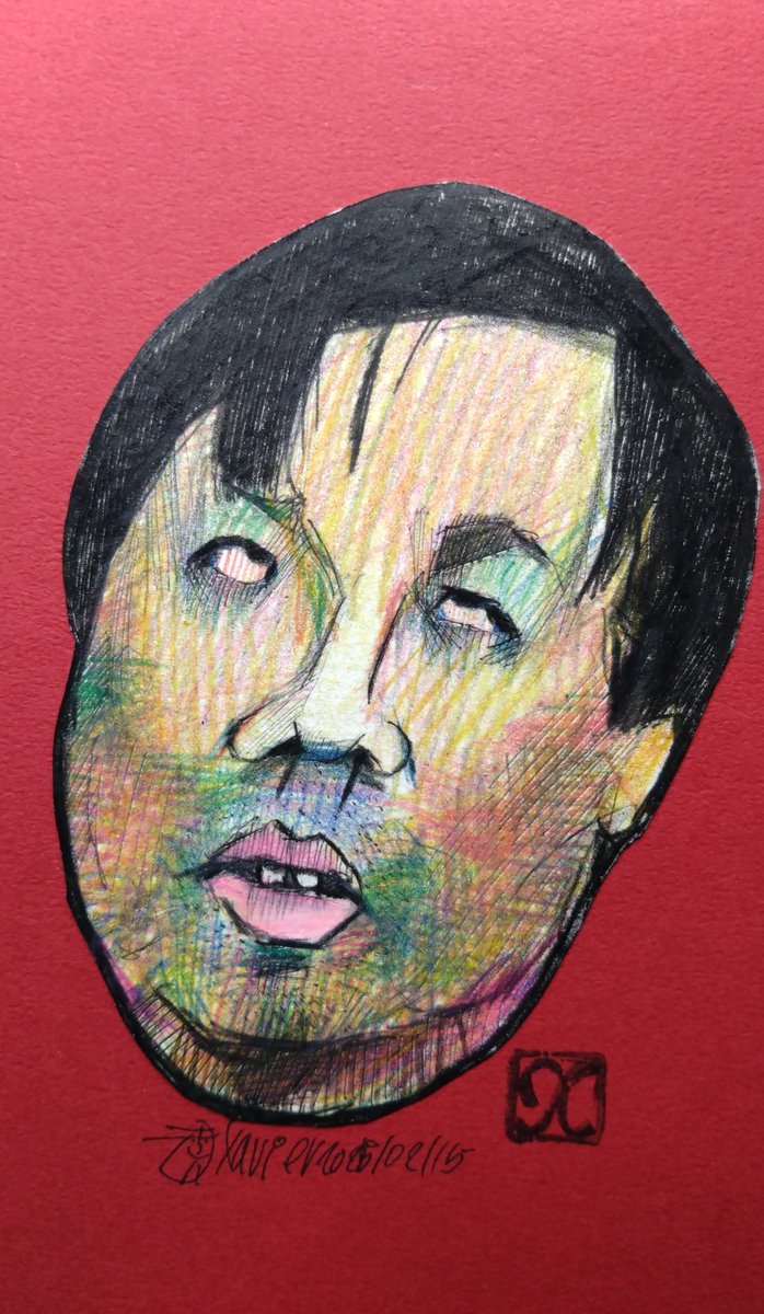 まーた売れんもんを描いちゃった😅😅とりあえず鼻影は一本描いたった、だってーなんか東京新聞あれしとったやん、、、とりあえず一本やな🤣🤣🤣