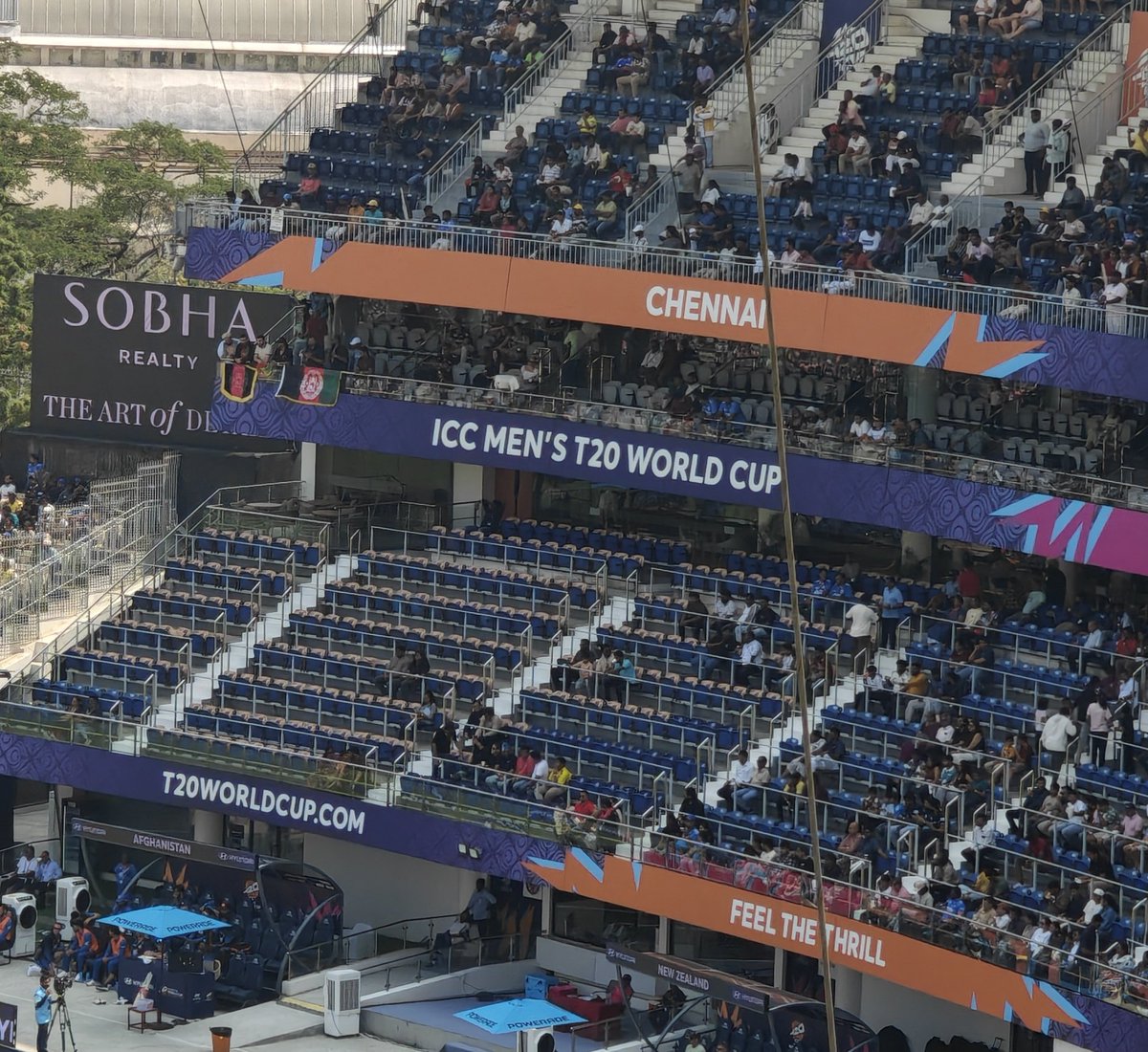 This KMK Lower Stand at Chepauk, right above the team dugouts, is ...