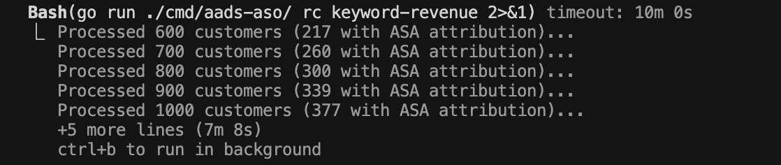 just added a RevenueCat integration to my Apple Ads CLI

the use cases are basically unlimited (naming a few below):

- find me the keywords generating the most revenue

- which campaign has the highest spend but the lowest conversion?

-(and the best one I've found so far)