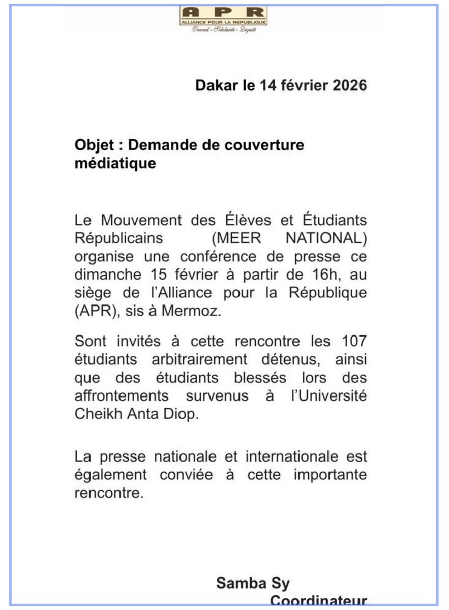 L’indécence dominicale a trouvé son emblème :le MEER. 
Hier, ils légitimaient la brutalité d’un régime sanguinaire (2021-2024) en récitant leur catéchisme «Force reste à la Loi». Que ces parvenus se rassurent :personne n’a oublié qui applaudissait pendant que d’autres saignaient