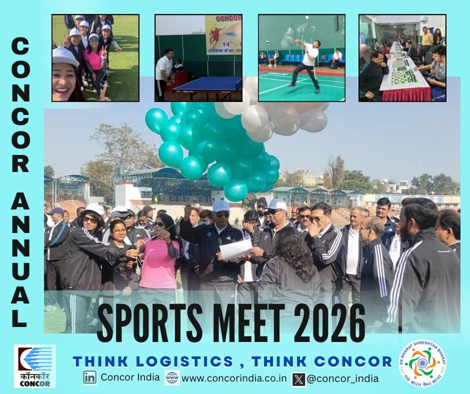 CONCOR Sports Meet 2026: Celebrating Energy, Unity and Sporting Excellence

Reinforcing its commitment to fostering a healthy, motivated, and collaborative workforce, CONCOR successfully organised its Annual Sports Meet 2026 on 14–15 February. The event saw enthusiastic