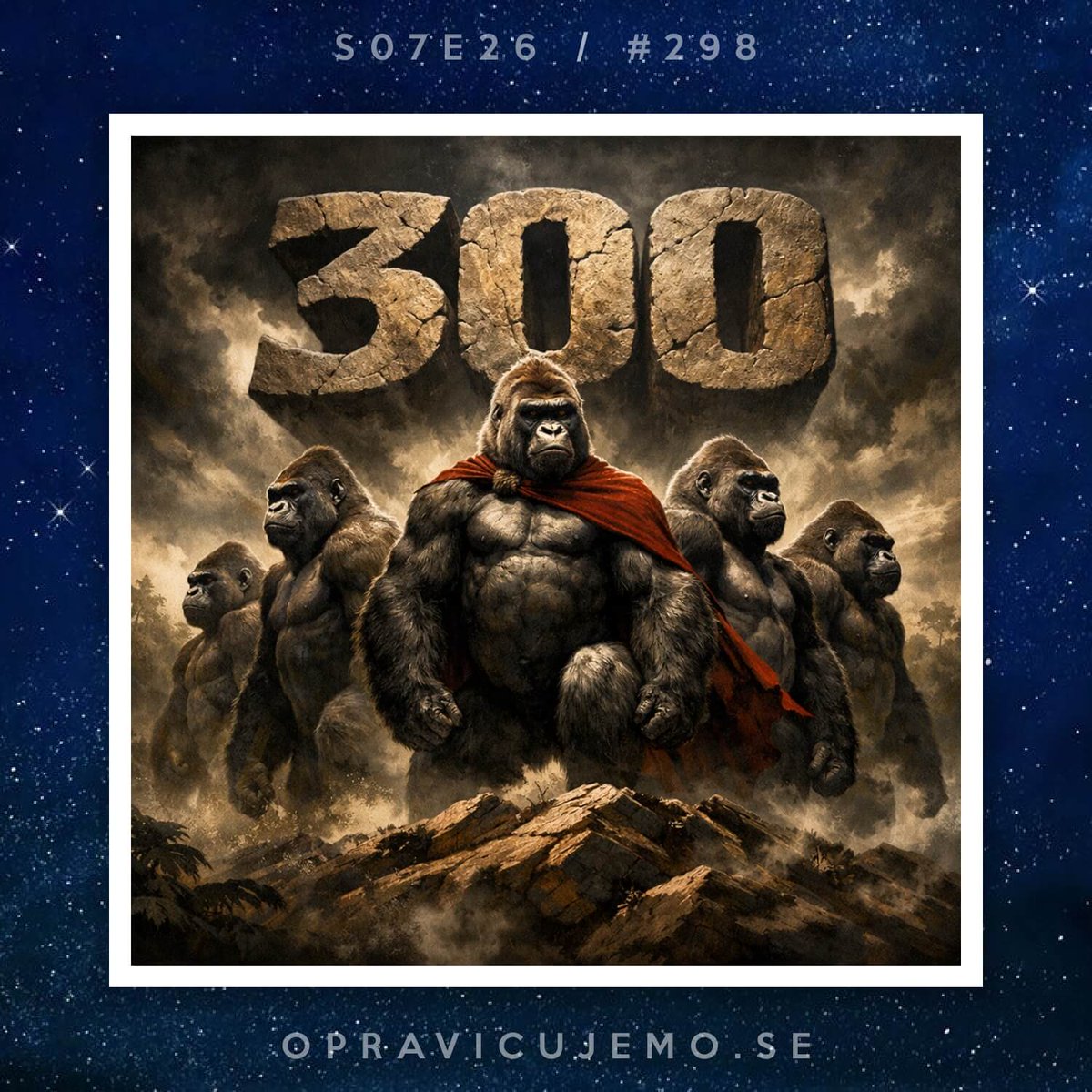 Ta teden obeležujemo tudi mejnik, ki ga dosežejo le redki primati, ki snemajo podkaste. 🦍🎙️🎧

3️⃣0️⃣0️⃣

Še posebej v čast si štejemo, da epizodo #300 praznujemo v epizodi pod zap. št. #298, kar je dokaz, da nam je uspelo prišteti do 300, čeprav več kot očitno ne znamo šteti.