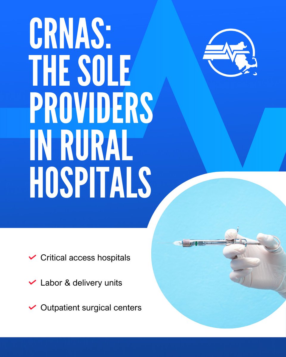 🏥 Did you know? In many rural hospitals, CRNAs are the only anesthesia providers, ensuring access to life-saving care. They're the backbone of anesthesia in underserved communities, making care possible. 💙