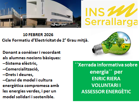 erilo59's tweet photo. Aquesta setmana hem participat en la setmana de les jornades tècniques de l'IES Serrallarga. En qualitat de divulgador, assessor, voluntari energètic. https://t.co/pfxySrHWSs