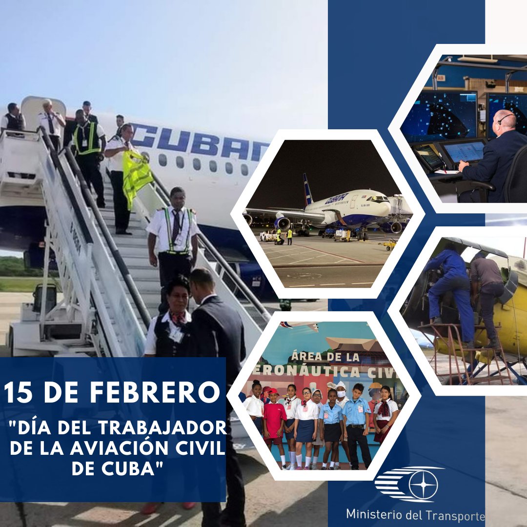 En un Aniversario más del Día del Trabajador de la Aviación Civil de #Cuba, llegue nuestro reconocimiento a los hombres y mujeres que con su labor diaria, contribuyen al desarrollo de la #AviaciónCubana , en especial a quienes nos acompañan en <a href="/EmbacubaP/">Embacuba Panamá</a> .
Felicidades a tod@s!