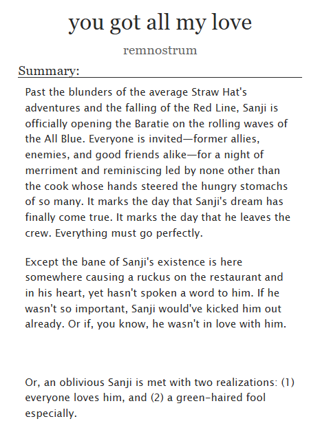 for valentine's day, i joined <a href="/ZS_VDayExchange/">ZS Valentines Day Exchange 💌</a> for #zsvdayexchange2026 and wrote this oneshot for the lovely <a href="/cooki3sncr3am_/">Leia | is writing shiz</a> :3 hope you guys like it <33

> 7,716 words
> POST-CANON, mutual pining, sanji pov, future fic, everyone loves sanji, jealous zoro
> link in the replies ⤵