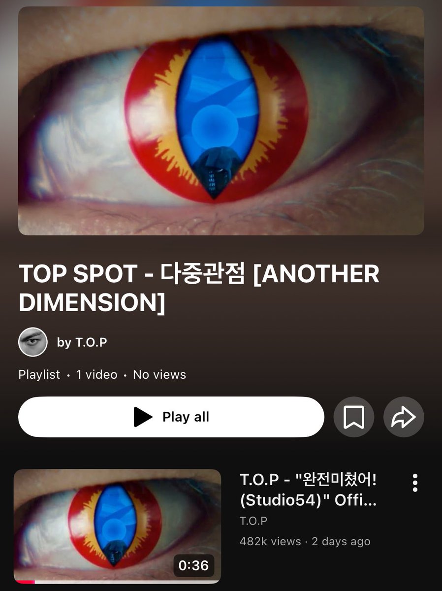 T.O.P’s Official Youtube Channel created a playlist for the Album! It’s getting closer 😍😍

#TOP #TTTOP #최승현 #AnotherDimension
