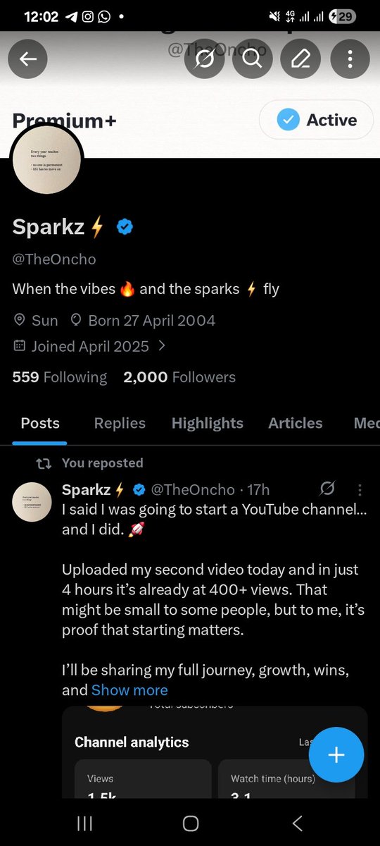 2,000 followers 🎉🥲
Y’all really showed up for me. Thank you for the follows, retweets, replies, lurks — all of it means a lot.
Let’s keep building this thing together ✨️

#2K #Grateful