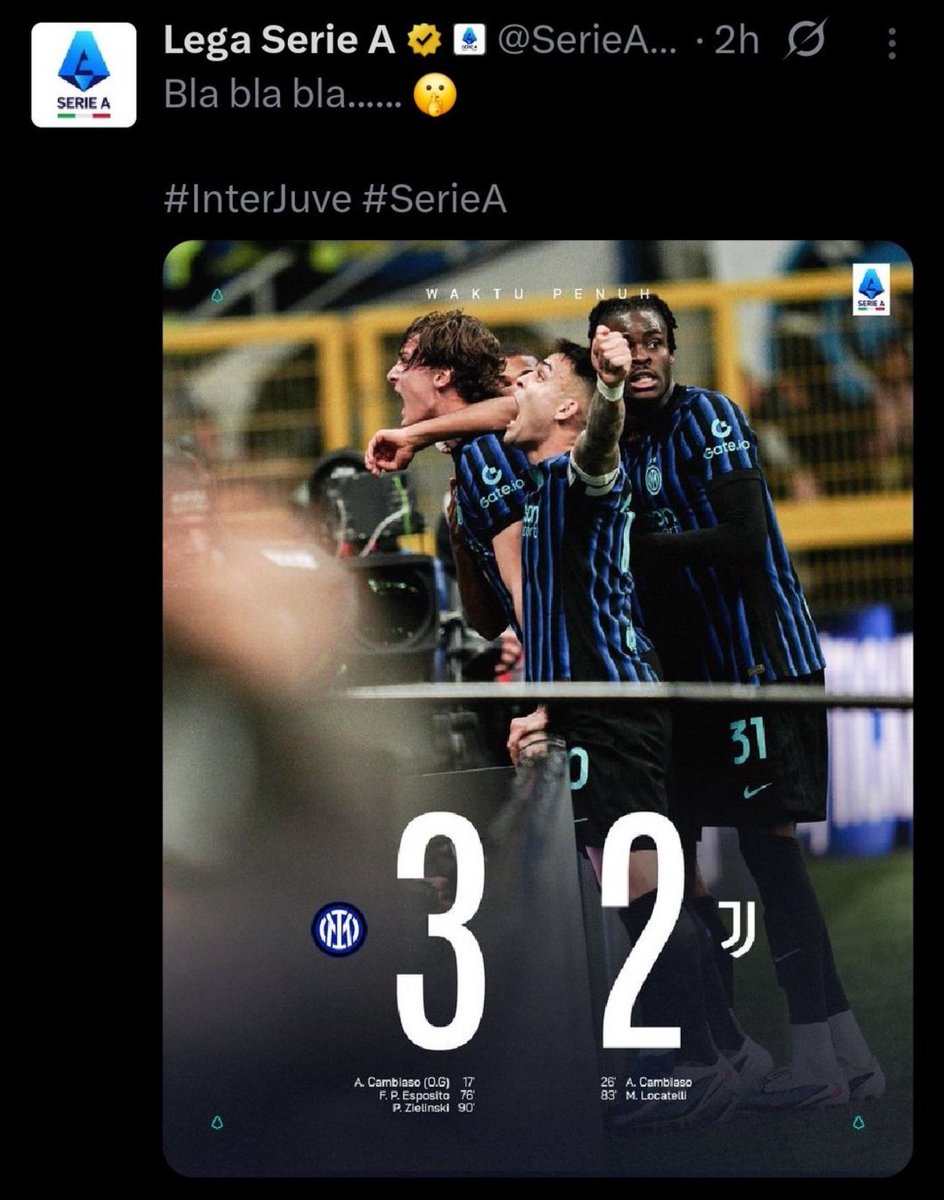 Awkwkwkwkwkwk go international <a href="/SerieA_ID/">Lega Serie A</a> 

Mana min postingannya kok diapus?

jangan takut dongggg, lemah bjirrr wkwkwk

Jabatan lu di tongkrongan udah cukup seram: Panglima Termul