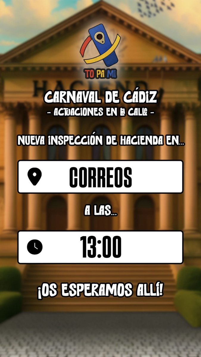 Nos vemos a las 13:00 en Correos para la primera inspección de Bizums!