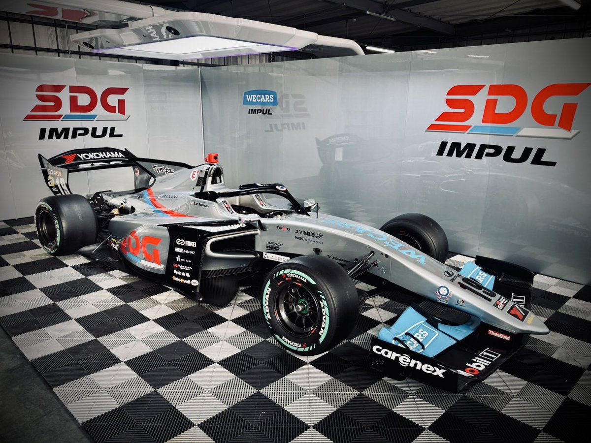 IMPUL_official's tweet photo. SDGモータースポーツフェスタ2026にお越しいただいた皆様、本日はご来場ありがとうございました。

新カラーリングいかがでしたでしょうか🏁
このかっこいいマシンでトップチェッカーを受けることができるようチーム・スポンサー様共に一丸となって今シーズンも全開魂で戦って参ります！

#IMPUL #SDG https://t.co/ddhh8wrONz