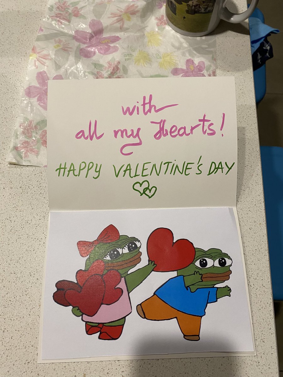 Make sure you marry a good one fellas.
My wife balentine card to mi 💚
$Apu <a href="/ApusCoin/">Apu Apustaja</a> not going anywhere 🐸