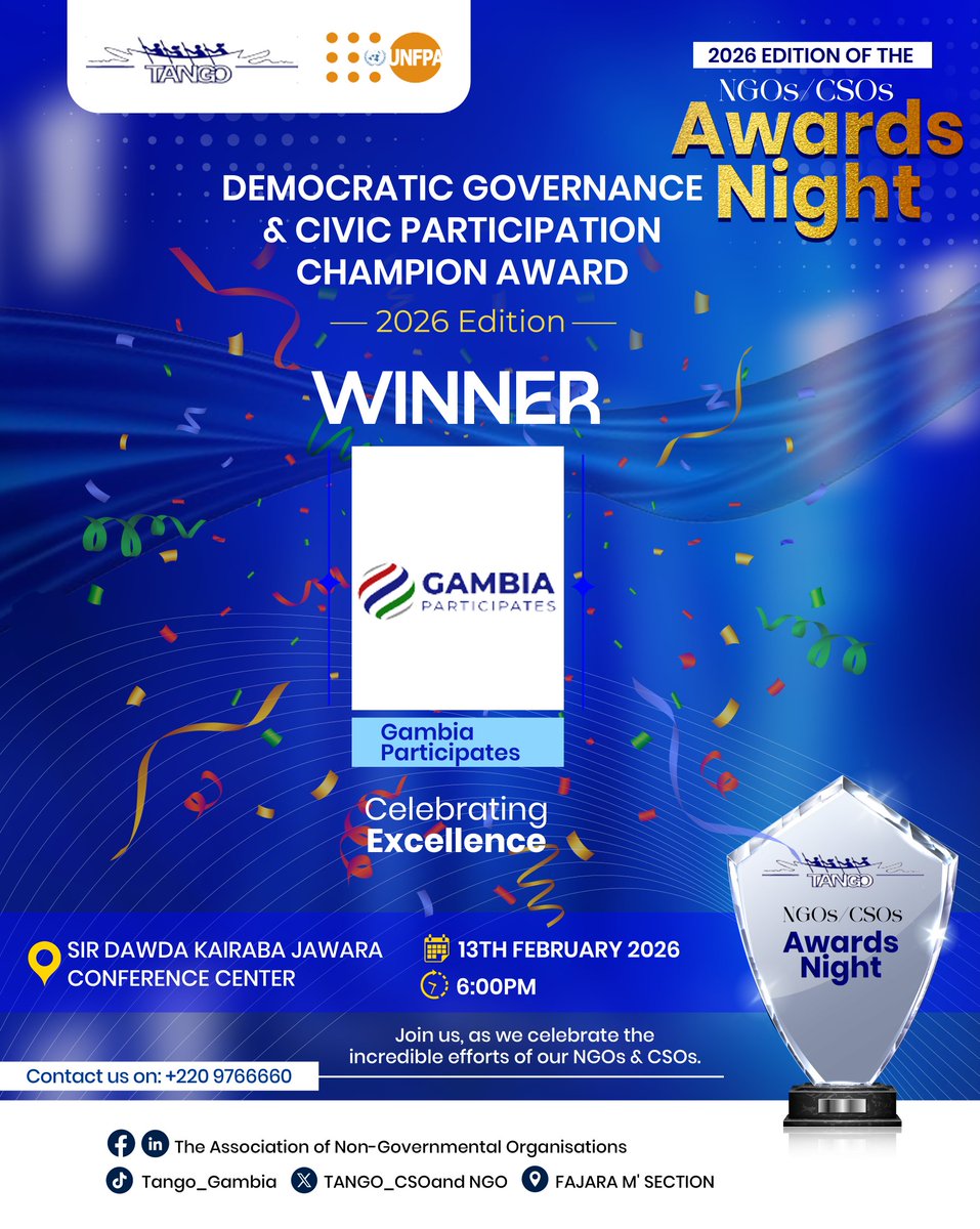 Congratulations <a href="/gmbparticipates/">Gambia Participates</a>
