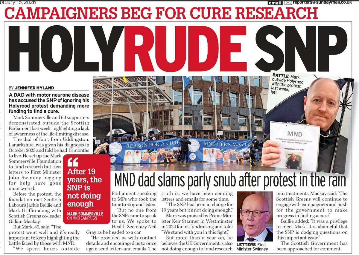 A dad with MND stands in the rain begging for funding to find a cure… and after 19 YEARS in power the SNP can’t even send someone out to speak to him?

Shameful.