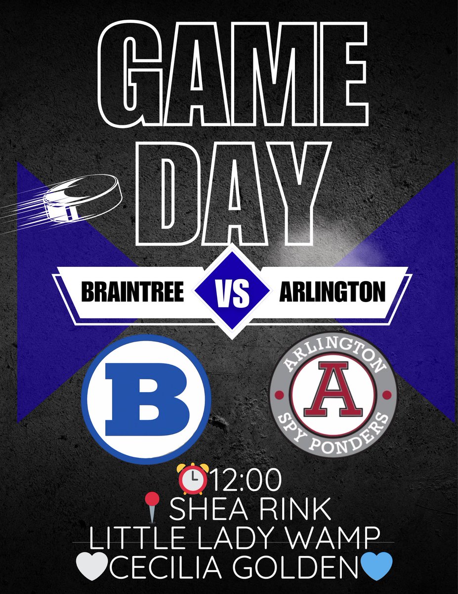 ‼️GAME DAY - SUNDAY MATINEE‼️

Lady Wamps take on Arlington at Shea Rink today.

See you at noon!