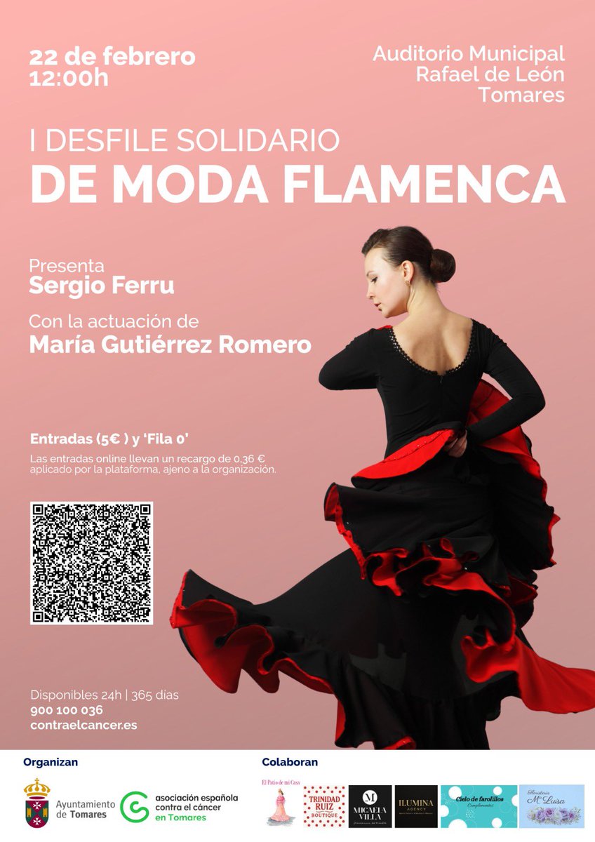 Hoy15 de febrero es el día #cancerinfantil La #investigación es fundamental y tod@s podemos aportar nuestro granito de arena. No miremos para otro lado!El domingo,22 de febrero,tienes una cita en #Tomares en el I Desfile Solidario de Moda Flamenca. Investigación=Vida en #cáncer💛