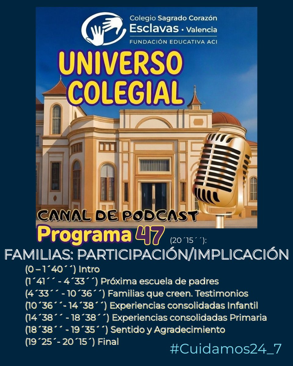 Programa 47 - (20´15´´):  
FAMILIAS: PARTICIPACIÓN/IMPLICACIÓN. 

 open.spotify.com/episode/0mHzcL…
