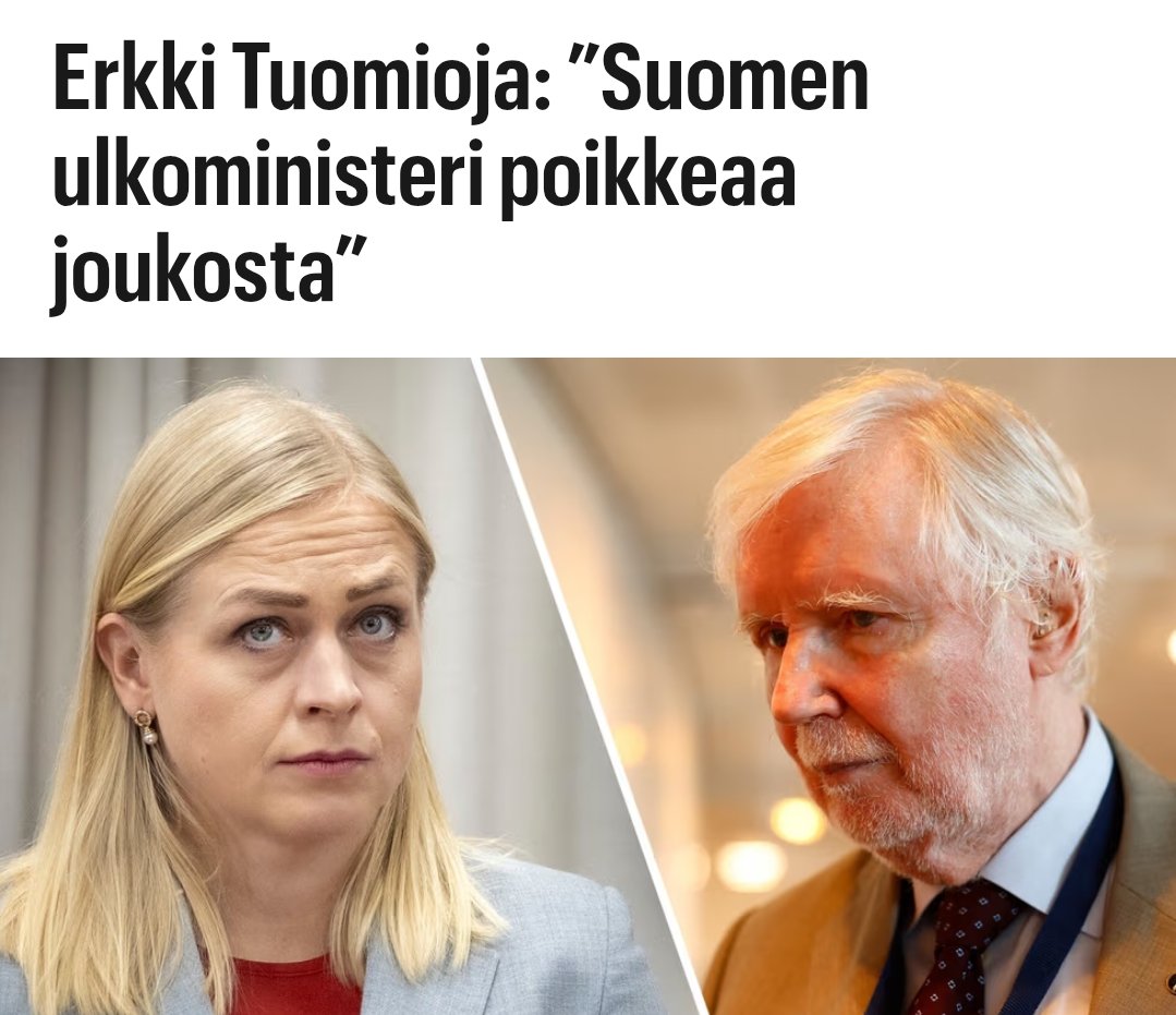 KenraalitSuomi's tweet image. Suomen ulkopolitiikka on täydellinen farssi. Elina Valtonen hehkuttaa Rubion puhetta "ikonisena kädenojennuksena", kun koko muu Eurooppa ymmärtää, että USA on Venäjän puolella. Tuomioja joutuu opettamaan ulkoministerille perusasioita. Tämä on noloa katsottavaa.

#Valtonen #Suomi