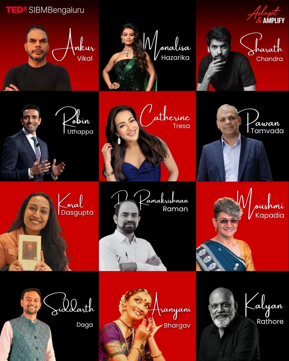 TEDxSIBMBengaluru proudly unveils its speakers for the 15th edition. Each voice brings a distinct perspective, powerful insights, and a shared passion for ideas worth spreading. 

#TEDxSIBMBengaluru #LifeAtSIBMB #SIBMBengaluru #AdaptandAmplify