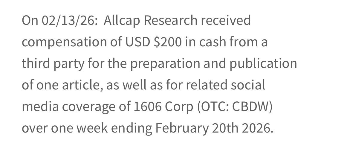 $CBDW #CBDW <a href="/CBDWInc/">CBDW.ai | A Brand by 1606 Corp</a>  <a href="/ResearchAllcap/">Allcap Research</a>  will be covering this possible merger next week. Market is closed Monday so it’s a short week. I am praying this isn’t more dilution!