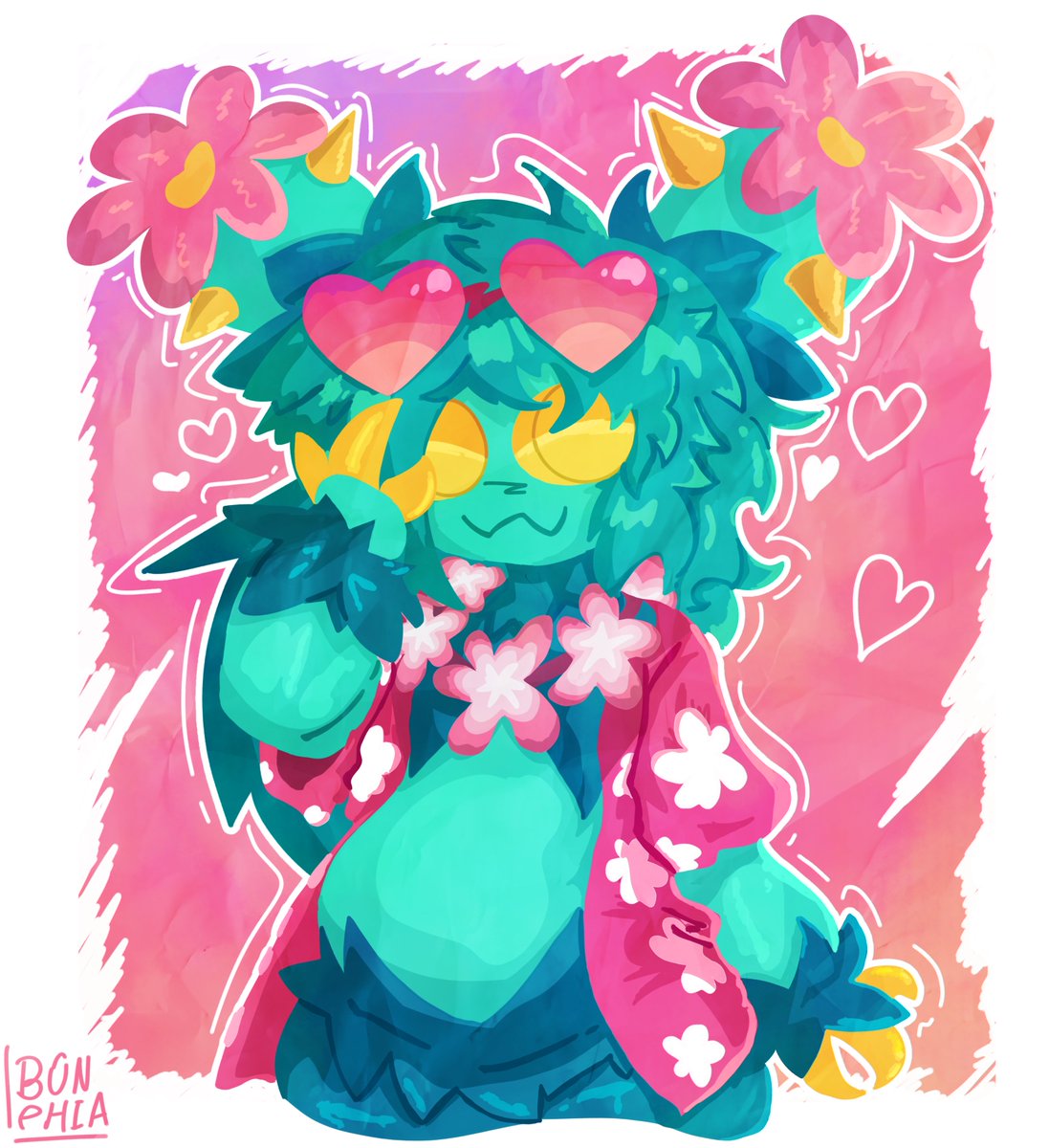 Oooonce again happy late Valentinessss!!! 💘💝
I finally finished my Maractus Pokesona art