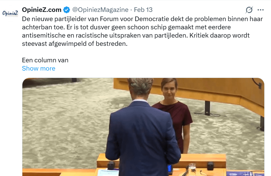 Er is de afgelopen week een hetze tegen de FvD losgebarsten. De Groene, het NRC, Elsevier, de Telegraaf, alle kranten doen eraan mee. De FvD wordt neergezet als een Nazi-partij. Wat is hier aan de hand? Zes jaar geleden las ik nog Trouw. Dat abonnement hebben we vijf jaar geleden