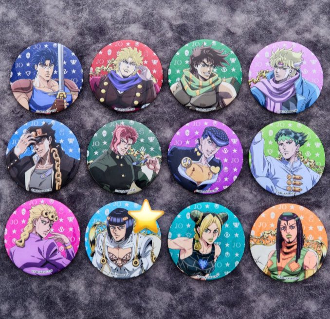 交換】 JOJO WORLD 3 75mm グリッター缶バッジ譲: ジョナサン