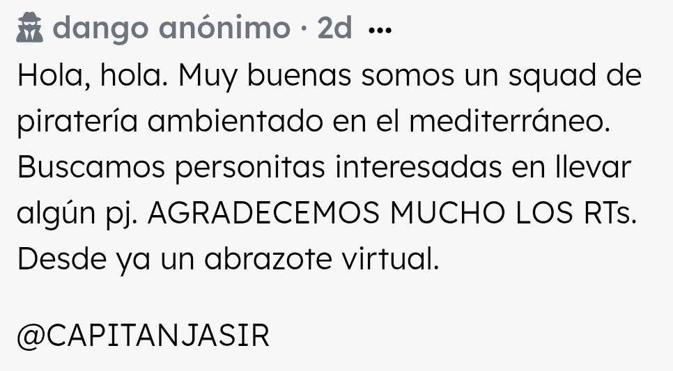 ¡squad de piratería! (abrazote virtual para vosotres también 🫂)

<a href="/CAPITANJASIR/">Cap. Jasir</a>