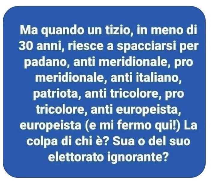 robertodimassim's tweet photo. @LegaSalvini Ti sei chiesto perché si comportano così?
Probabilmente perché sei una persona #squallida e siccome nn hai mai mantenuto le promesse elettorali per le tante bugie dette ora la gente nn ne può più di te.
La gente dovrebbe #spennachiarti
#Vergognati
Per nn dimenticare...
👇👇👇👇👇 https://t.co/qvpZj1QwrM