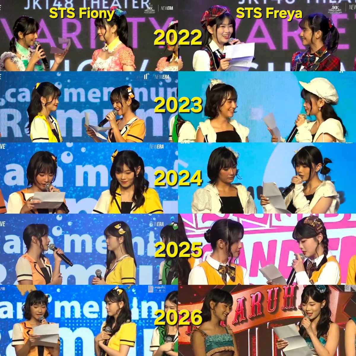 Di antara nama-nama baru yang singgah dan nama-nama lama yang masih menetap, 5 kali keduanya tetap berdiri untuk satu sama lain di sana🫶

<a href="/Freya_JKT48/">Freya Jayawardana</a> <a href="/A_FionyJKT48/">Fiony Alveria Tantri</a>