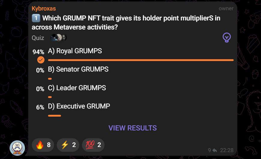GrumpverseAI's tweet photo. Highlights from yesterday's trivia.

where you there? 👀 https://t.co/JS2w7R5VG4