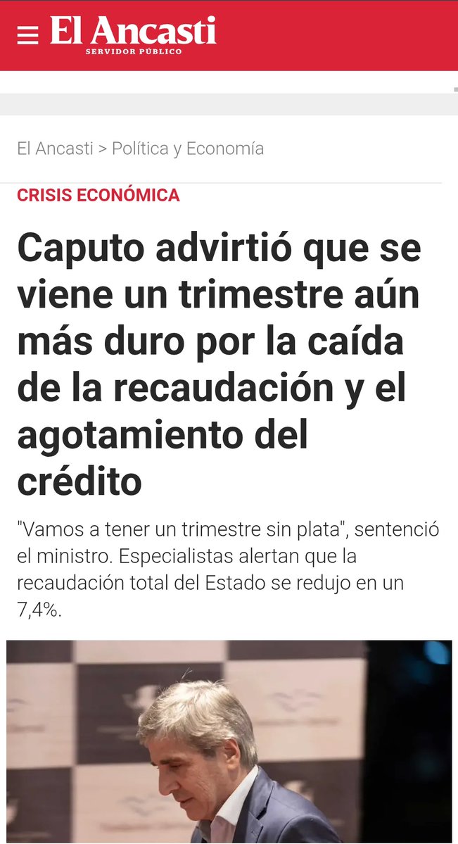 Cae la recaudación.
Hay que volver a ajustar.
Se ajusta, menos plata, se paga menos impuestos
👇🏻
Cae la recaudación.
Hay que volver a ajustar.
Se ajusta, menos plata, se paga menos impuestos
👇🏻
Cae la recaudación.
Hay que volver a ajustar.
Se ajusta, menos plata...
#LOOP