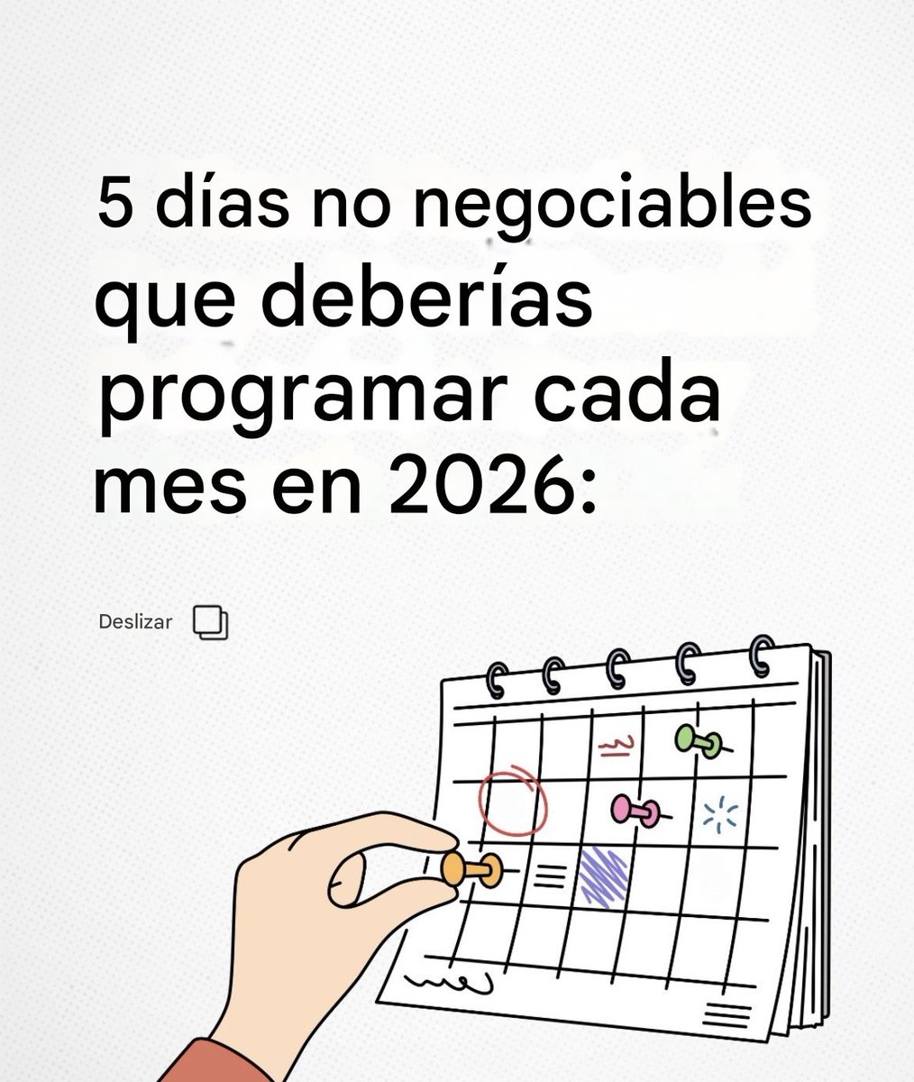 5 días no negociables que debes programar cada mes en 2026: