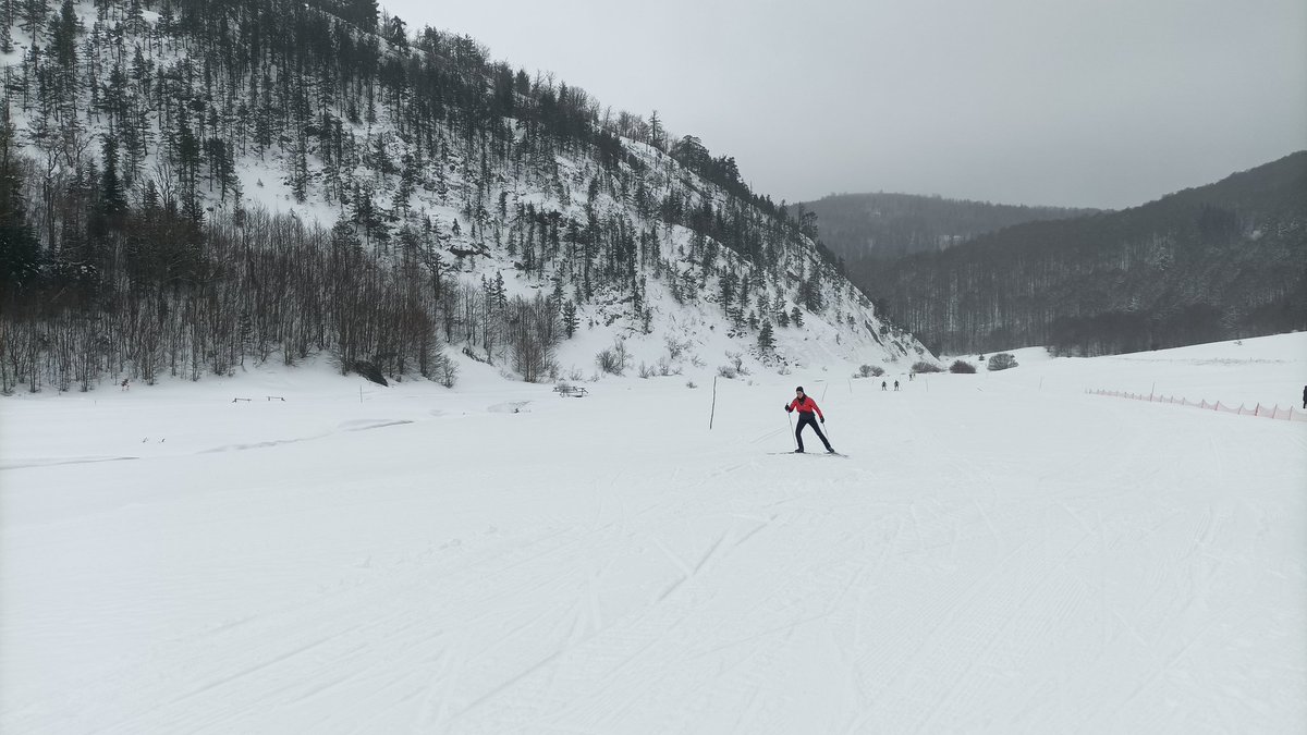 Preciosos paisajes nevados en torno al ansotano refugio de Linza a 1340 m. El espesor de nieve supera los 60 cm en el jalón de AEMET.