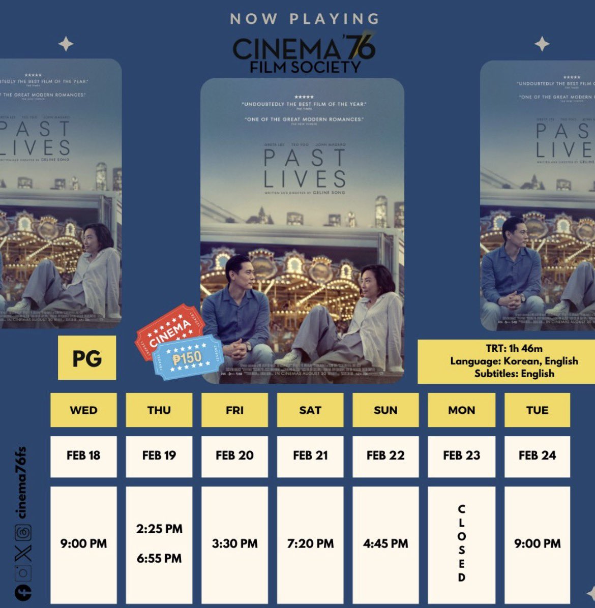 LOOK: ‘Gitling’ and ‘Past Lives’ are coming back to Cinema ‘76 on February 18-24, with tickets priced at ₱150.