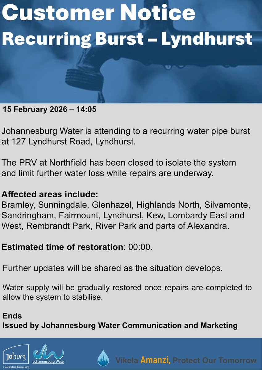 Johannesburg Water tweet media