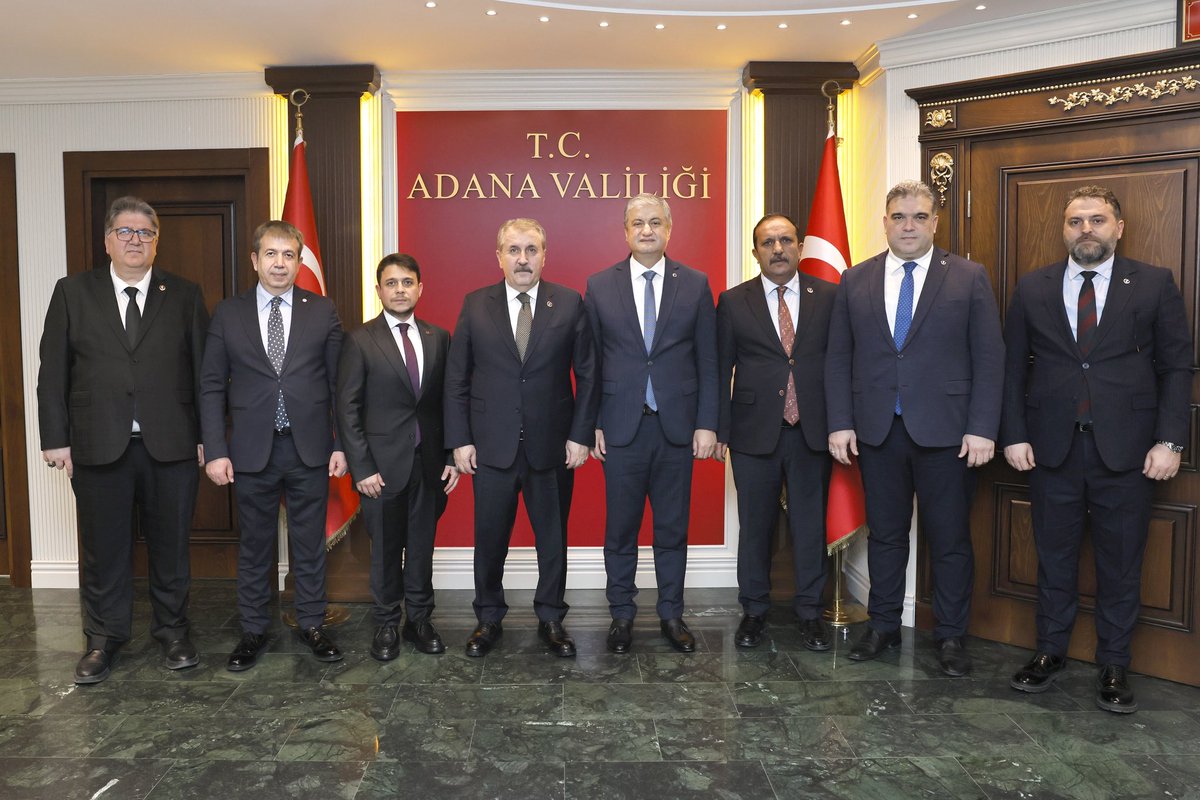 Büyük Birlik Partisi Genel Başkanı Sayın Mustafa Destici, Genel Başkan Yardımcıları Tevfik Eren ve Prof. Dr. Şafak Çomaklı, Adana İl Başkanı Mustafa Polat ve beraberindekiler, Valimiz Sayın Mustafa Yavuz'a (<a href="/valiyavuz/">Mustafa Yavuz</a>) nezaket ziyareti gerçekleştirerek Sayın Valimizin yeni